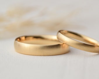 Wedding rings, wedding rings set 18kt gold, FOREVER, handmade jewelry, recycling gold