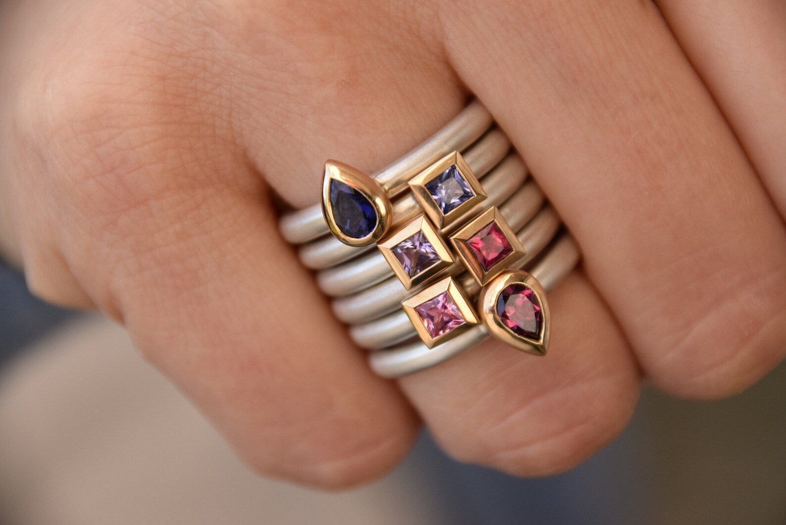 Ring Amethyst, Engagement Ring Gold, Ring in 18 Kt Gold and Silver ...