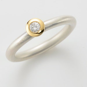 18 Krt Weißgold Dimnt Solitär Verlobungsring Mit Unsichtbrer