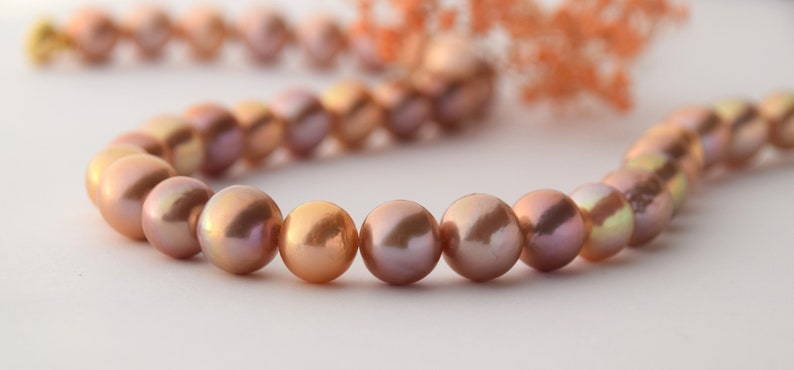 Pearl Pendant, Edison Pearl Peach, Ming Pearl, Freshwater Pearl, 18k Yellow Gold Pendant with Pearl, Big Genuine Natural Pearl image 3