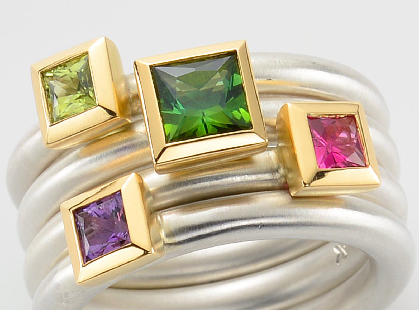 Ring Amethyst, Engagement Ring Gold, Ring in 18 Kt Gold and Silver ...