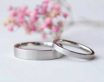 Wedding ring pair WITHYOU with recycling gold and platinum, handmade wedding rings made of platinum or gold, ringset wedding rings