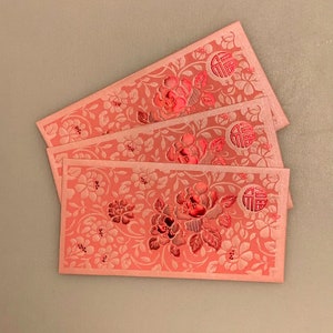 2025 Jahr der Schlange Schönes rosa rotes Glückspaket / roter Umschlag / Geldumschlag für chinesisches Neujahr (Qty 10) [RY20]
