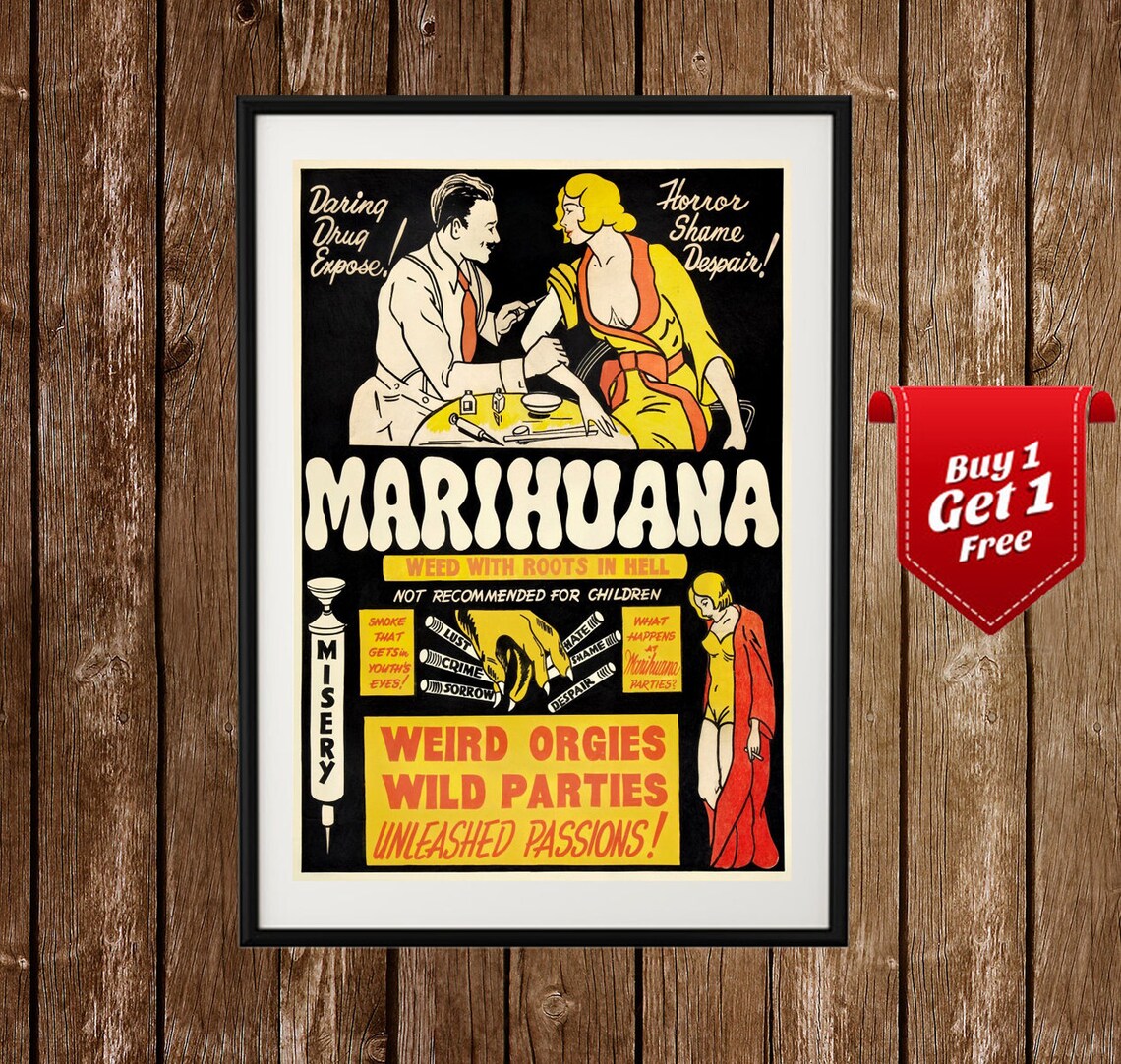 Marijuana Propaganda Poster Weed Poster Pot Poster Etsy