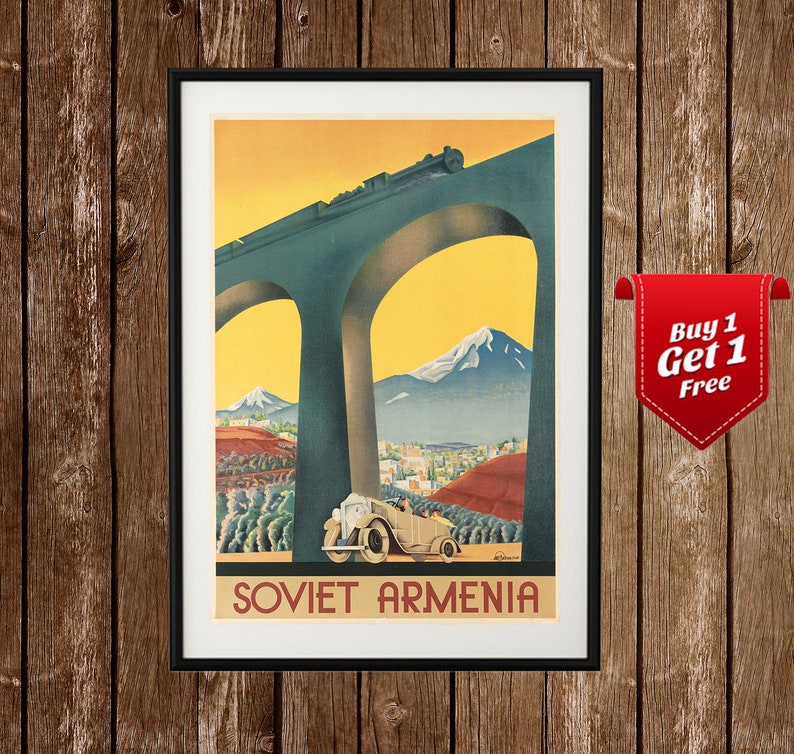 VINTAGE SOVIET ARMENIA RUSSIAN TRAVEL A3 POSTER PRINT