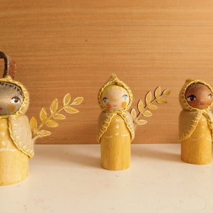 Wheat Peg Doll: Waldorf Inspired Wooden Fairy Gift