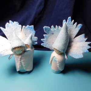 Mama Papa and Baby Snow Leaf Faerie Family Faerie Gift Waldorf Hand Crafts