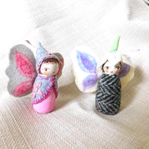 Woodland Butterfly Fairy Waldorf Peg Doll Hand Coloured Wings