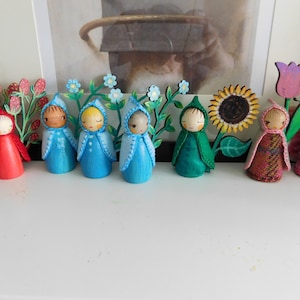 Summer Flower Peg Doll Fairy Gift, Waldorf Craft