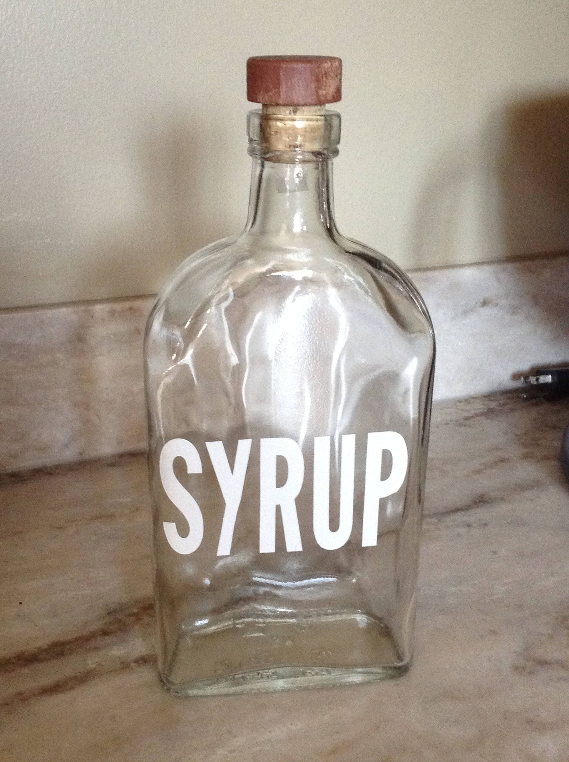 Glass Syrup Bottle Syrup Bottle Syrup Container Syrup Etsy