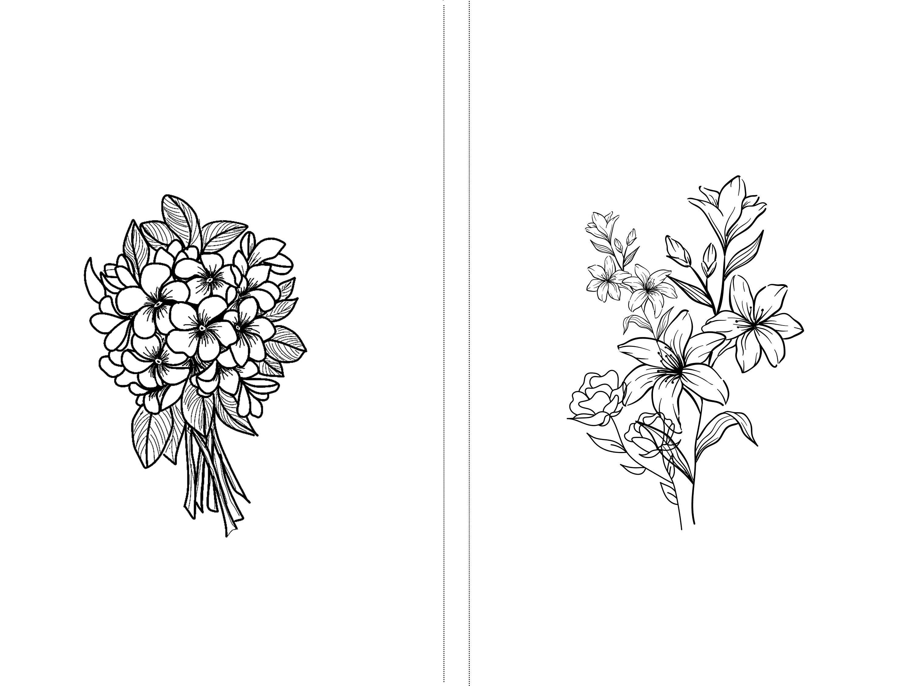 flowers printable coloring book 37 cute coloring pages etsy