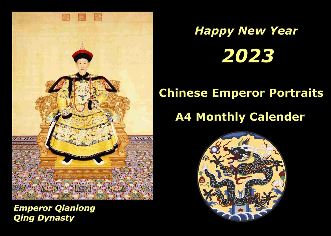 Chinese Emperors New Year Calender 2023 A4 Calendar Etsy