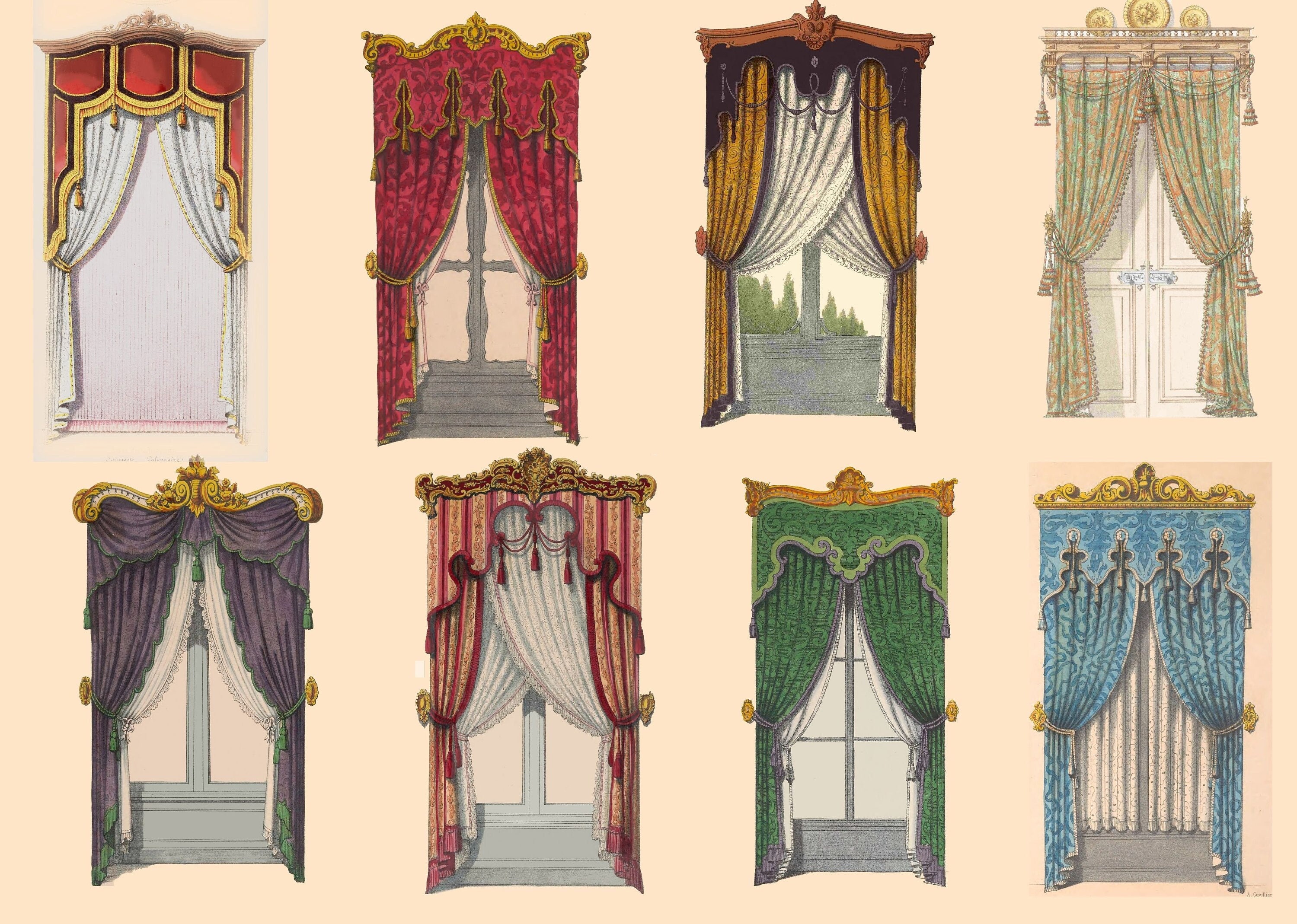 Dollhouse Victorian Curtains Paper Doll House Printables Etsy