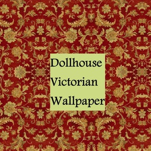Victorian Dollhouse Wallpaper Printable, Paper Dollhouse Baroque ...