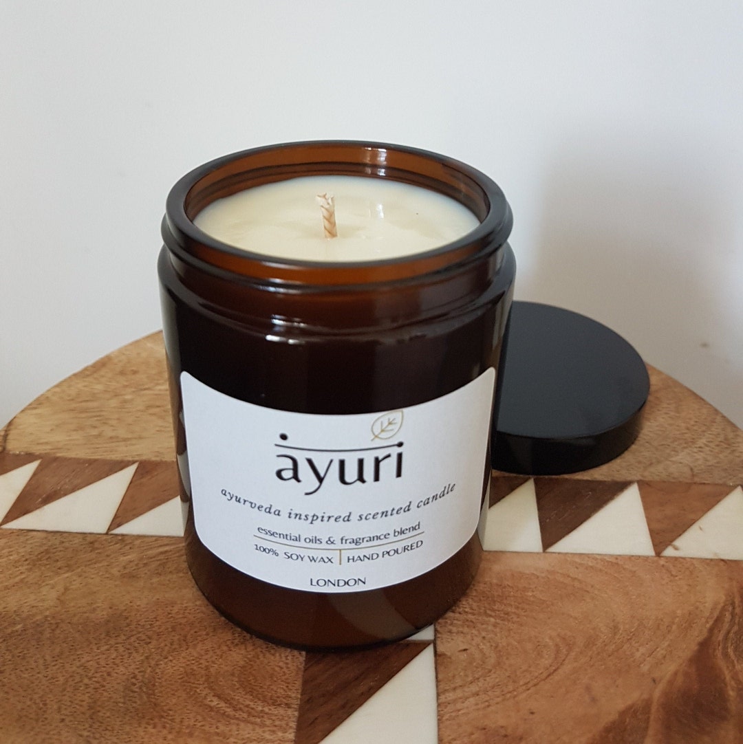 Prana Patchouli & Sandalwood Scented Soy Wax Candle Candle Gift Vegan