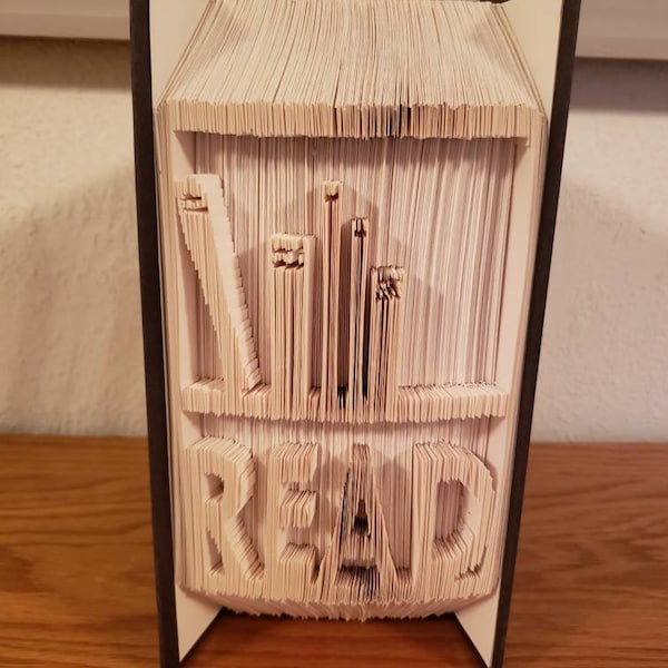 READ, Teacher Gift, Librarian Gift, Book Shelf Gift, Avid Reader Handmade Gift, Unique Gift for Reader, Loves to Read Gift, Book Art Gift