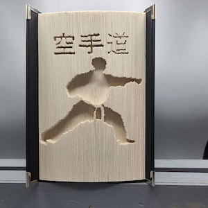 Martial Arts Gift, Unique Karate Gift, Handmade Martial Art Gift, Bookart, Gift for Him, Gift for Her, Fun Martial Arts Gift