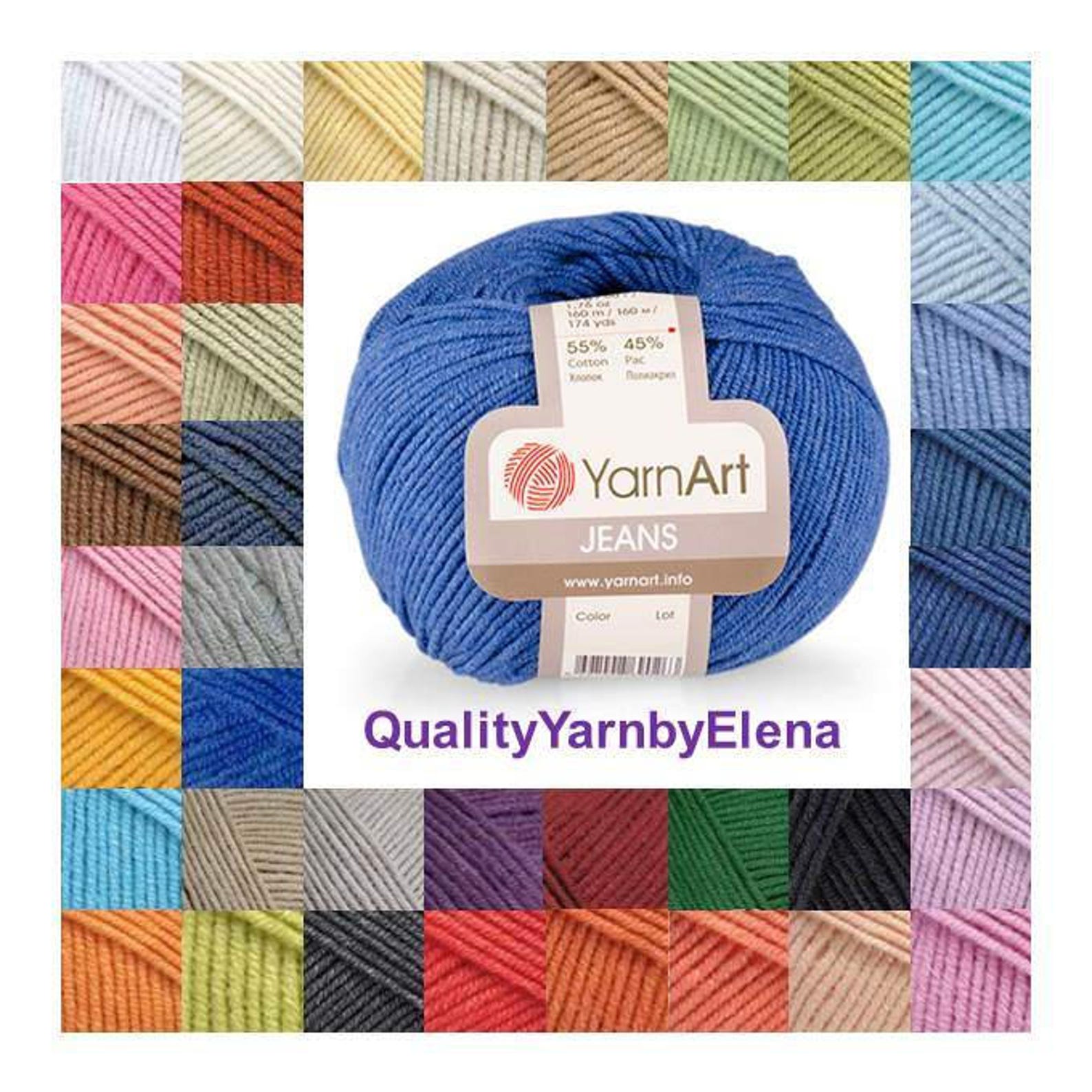YARN ART Jeans cotton 55acrylic 45 50g 160m 175 Etsy
