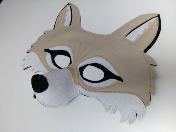 Maschera lupo maschera lupo beige e bianco maschera di | Etsy Italia