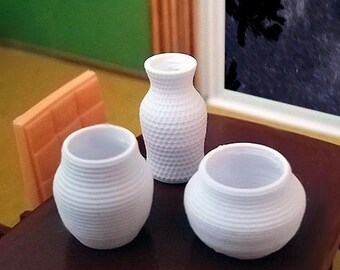 Dollhouse Plastic Bronze Vases Mid Century Modern Miniature Etsy