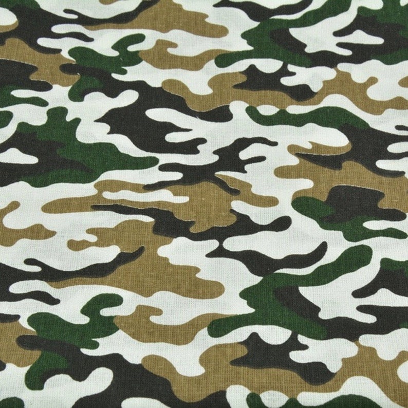 Baumwolle Camouflage grün beige weiß ÖkoTex 100 Stoff Maske 11,00 EUR / Meter Bild 1