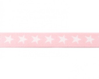 1 m rubber pink stars width 20 mm