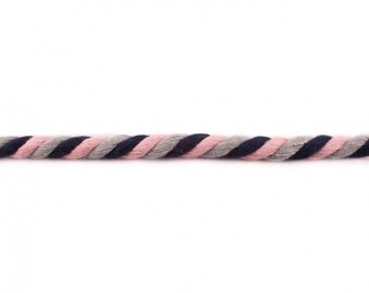 1 m Mega cord turned pink grey marine 12 mm