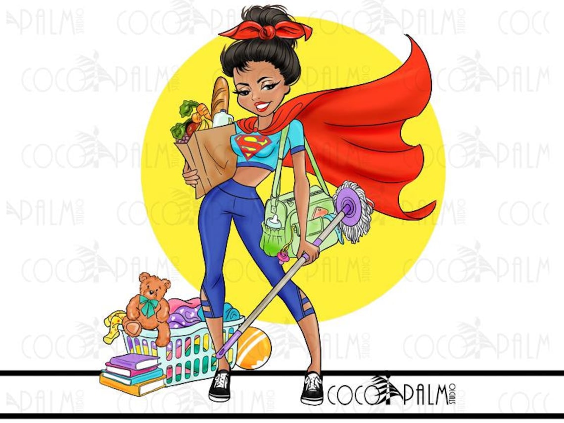 SUPER MOM CLIPART super mom clip art bundle mothers day | Etsy