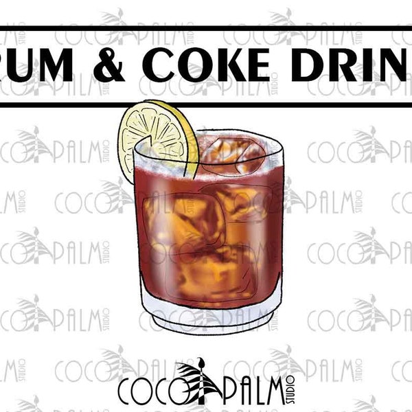 Rum and Coke Clip Art Etsy