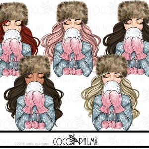 HIVER CLIP ART, clipart de mode, fashion doll clipart, illustration de mode, le faisceau d’hiver poupée clipart, clipart jour de neige