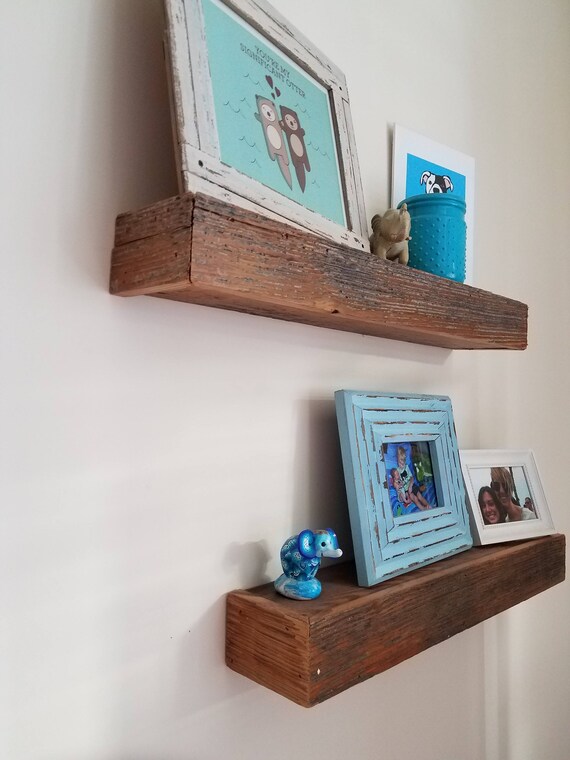 Set of 2 Floating barnwood shelves Farmhouse shelves Etsy