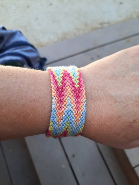 Wide Woven Friendship Bracelet | Rainbow Macrame Anklet - Etsy