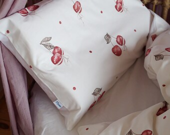 Cotton baby bedding Cherry, Kinderbettwäsche, Bettwäscheset, Kids Bedding set, baby bedding Single Duvet Cover for Kids, fruit, cotton