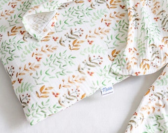 Double muslin blanekt, floral, gauze blanket, pillow muslin, muslin, double gauze, , blanket,