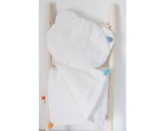 Linen baby blanket, linen baby bedding, baby bedding, Baby blanket, white linen, linen white