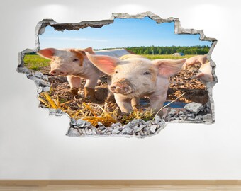 Flying Pig Wall Sticker 3d Look Furniture Stickers Bedroom Lounge