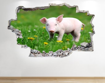 Flying Pig Wall Sticker 3d Look Furniture Stickers Bedroom Lounge