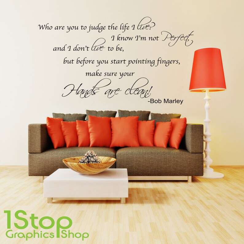 Bob Marley Wall Sticker Quote Home Lounge Lyrics Wall Art Decal X81