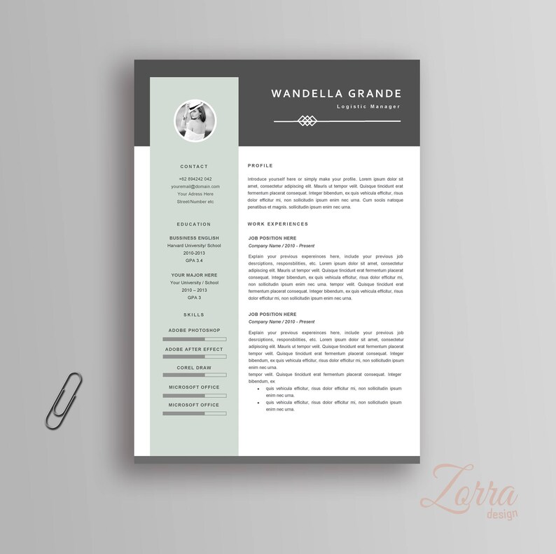 Professional Pages and Word Microsoft CV / + Letter | Modern Resume \u0026  Template Letter Reference Cover Creative Office For Curriculum Vitae Letter Microsoft  Reference \u0026 Resume For Curriculum Modern Template Vitae Office Cover Pages / | Creative Word Professional and + CV Letter
