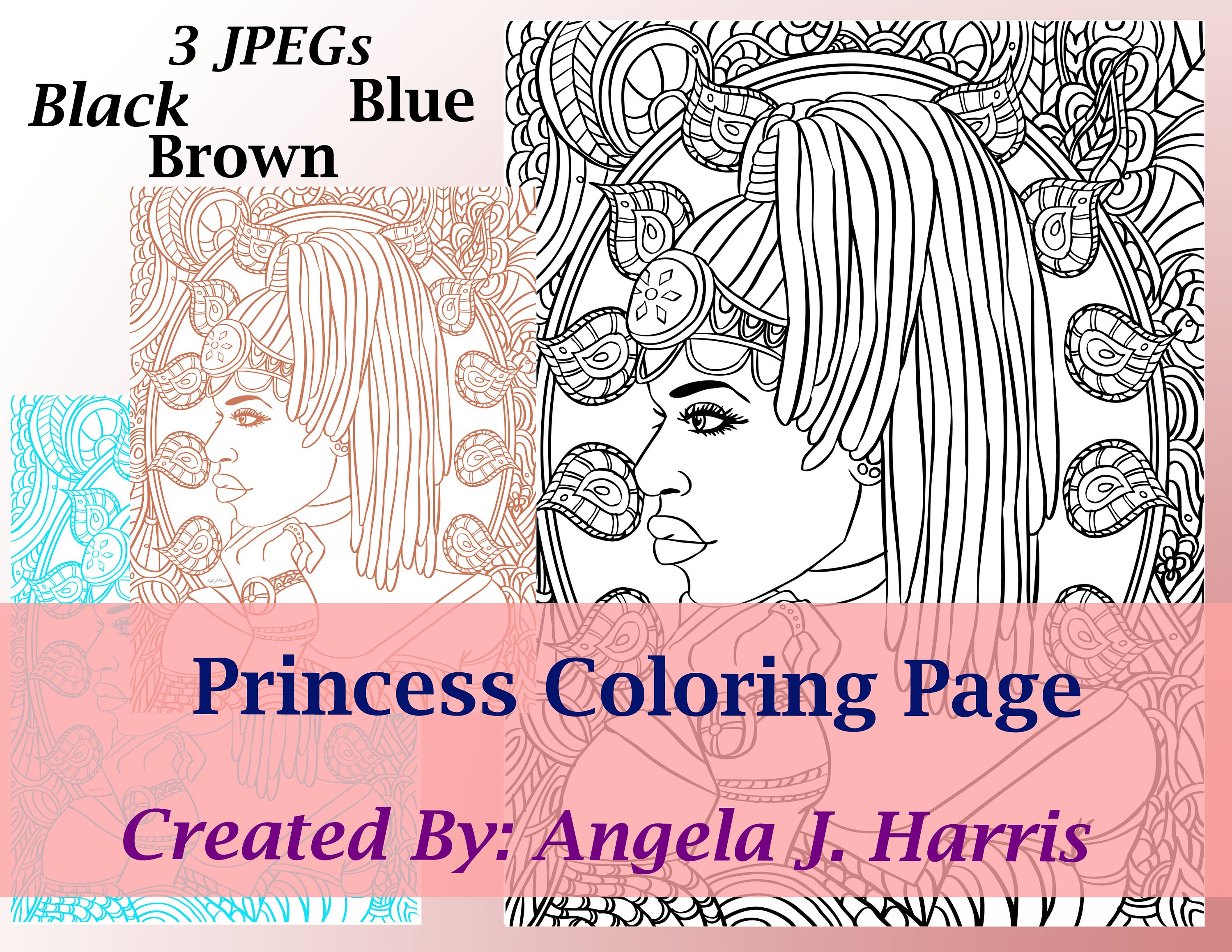 Patterns Printable Princess Princess Pattern Coloring Page Printable Original Artwork - Etsy Australia