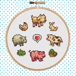 Stardew Valley - Farm Animals Cross Stitch Pattern. Instant Download!