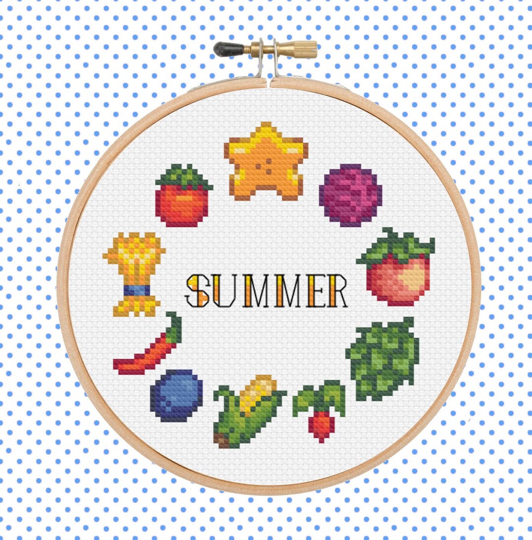Stardew Valley Summer Crops Cross Stitch Pattern Pixel Art - Etsy UK