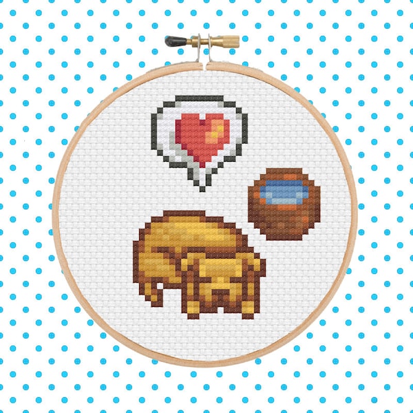 Stardew Valley Happy Dog Cross Stitch Pattern