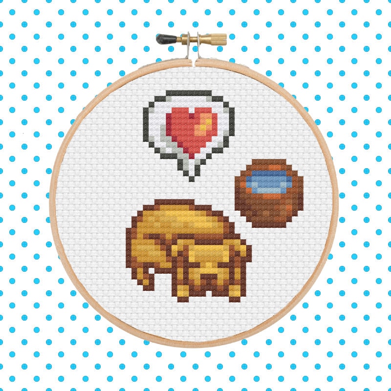 Stardew Valley Happy Dog Cross Stitch Pattern.