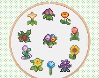Stardew Valley - Flowers Cross Stitch Pattern. Instant Download!