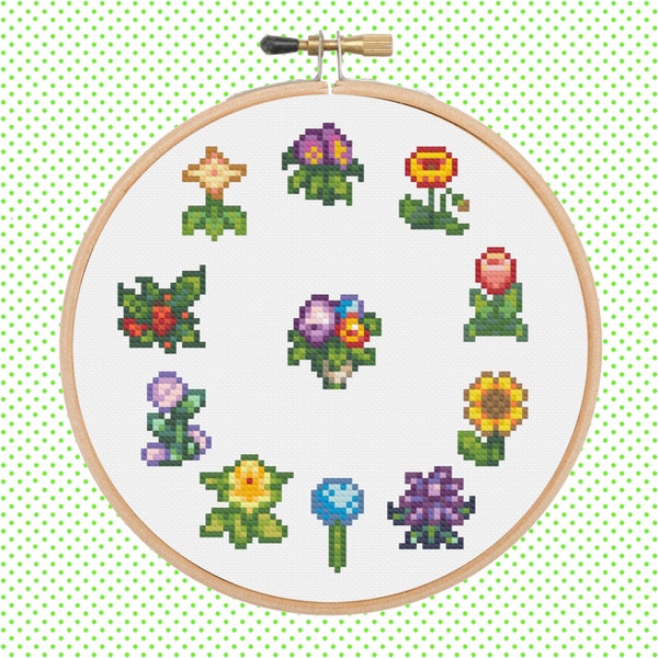 Stardew Valley - Flowers Cross Stitch Pattern. Instant Download!