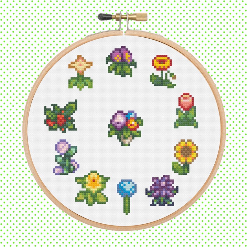 Stardew Valley Flowers Cross Stitch Pattern. Instant - Etsy