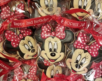 2 dozijn Minnie Mouse-koekjes, verjaardagskoekjes, gunstkoekjes, babyshowerkoekjes, 1e verjaardagskoekjes