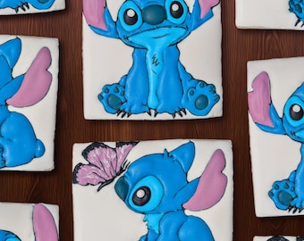 2 Dozen Stitch Cookies, Stitch Favors for Birthdays, Kids Treats