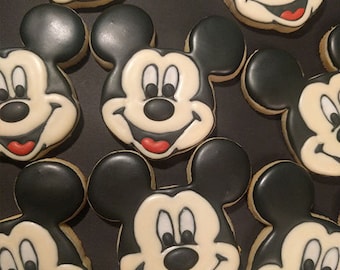 2 dozijn Mickey Mouse-koekjes, verjaardagskoekjes, gunstkoekjes, babyshowerkoekjes, 1e verjaardagskoekjes